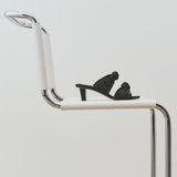 Rhea Black Mid-Heel Two Knots Sandal