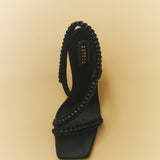 Kibele Black Wedge Asymmetrical Sandal