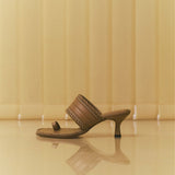 Hedera Latte Mid-Heel Toe Sandal