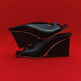 Catena Black Wedge Mule Sandal
