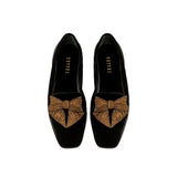 Fiocco Black Velvet Flat Moccasin