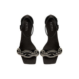 Catena Black & Glam High-Heel Ankle Sandal