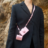 Alessa Metallic Pink Card Holder