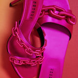 Catena Notte Fuchsia High-Heel Two Straps Sandal