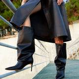 Catena Notte Black High-Heel Knee Boot