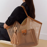 Boho Chic Natural & Canyon Mesh Tote Bag