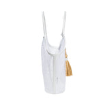 Boho Chic Off-White Mesh Tote Bag