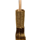 Adia Antique Gold Mini Tote Bag featuring metallic cage embroidery and fringe details, ideal for any occasion.