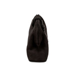Alessa Black Pouch Bag showcasing its unique knotted design and luxurious leather material.