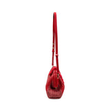 Alessa Scarlet Pouch Bag featuring a stylish red design and adjustable shoulder strap.