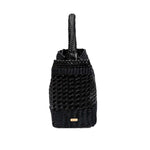 Almeria Black Large Tote Bag, stylish woven design with a sturdy handle, perfect for everyday use.