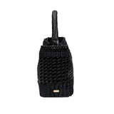 Almeria Black Large Tote Bag, stylish woven design with a sturdy handle, perfect for everyday use.