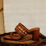 Almeria Camello Block Strap Sandal