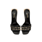 Almeria Black Wedge Sandal