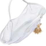 Boho Chic Off-White Mesh Tote Bag