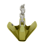 Catena Acid Green Two-Sided Bag with metallic chain-link handle, handcrafted in luxurious silk satin.