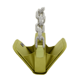 Catena Acid Green Two-Sided Bag with metallic chain-link handle, handcrafted in luxurious silk satin.