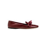 Catena Burgundy Flat Moccasin with suede chain detail, handcrafted in Italy for style and comfort.
