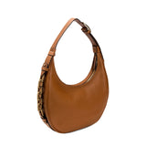 Catena Camello Hobo Bag in soft camello leather, featuring adjustable strap and iconic chain detail, exuding modern elegance.