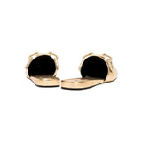 Back view of Catena Gold Flat Sliperette showcasing metallic gold leather and elegant chain detailing.