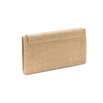 Catena Natural Envelope Clutch in natural linen, featuring a chic rectangular shape and elegant closure, ideal for day to night wear.