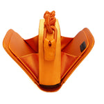 Catena Tangerine Two Sided Bag showcasing its vibrant orange color and unique folding design.