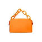 Catena Tangerine Two Sided Bag featuring a vibrant orange finish and stylish chain handle.