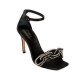 Catena Black & Glam High-Heel Ankle Sandal