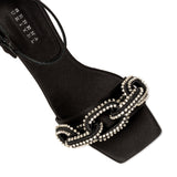 Catena Black & Glam High-Heel Ankle Sandal