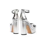 Catena Notte Glam Silver Platform Ankle Sandal