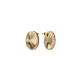 Gold Silver Single Alessa Earring featuring refined metallic threads in a circular silhouette for a subtle shine.