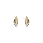 Gold Silver Single Alessa Earring showcasing intricate metallic threads and refined circular silhouette.