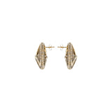 Gold Silver Single Alessa Earring showcasing intricate metallic threads and refined circular silhouette.