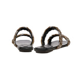 Ronda Black Flat Two Straps Sandal