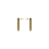 Catena One Chain Gold Silver Earring featuring intricate metallic threads with refined silhouette.