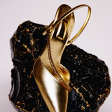 Sienna Gold High-Heel Slingback Pump