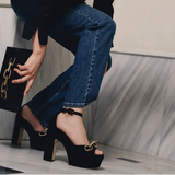 Catena Black Platform Ankle Sandal
