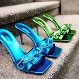 Catena Metallic Green High-Heel Sandal