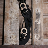 Alessa Black Flat Ankle Toe Sandal