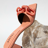 Catena Peach Mid-Heel Sandal