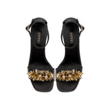 Crystal Black High-Heel Ankle Sandal