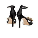 Crystal Black High-Heel Ankle Sandal
