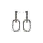 Catena Two Chain Antique Silver Earring showcasing intricate hand-wrapping technique and refined silhouette.
