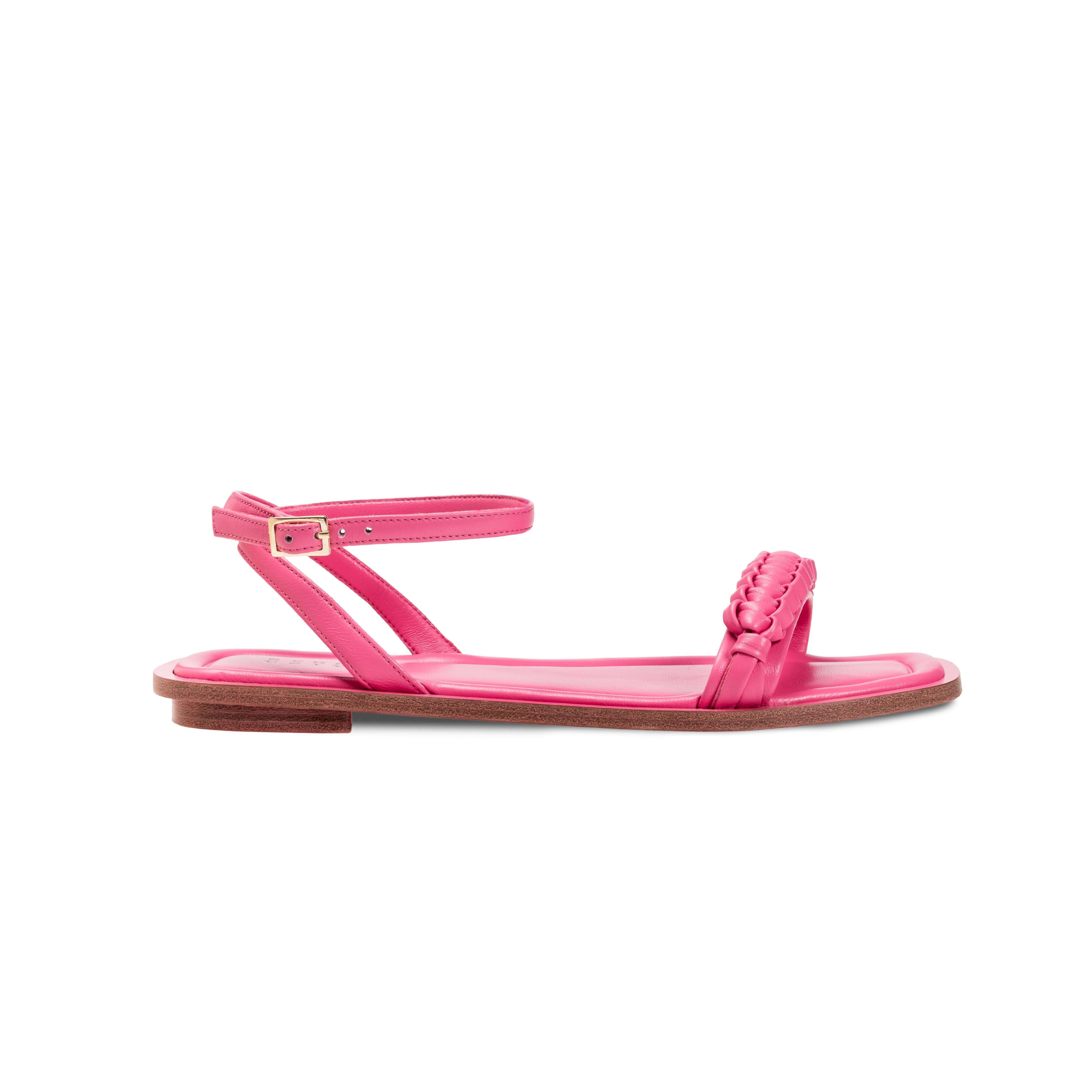 Kibele Bubble Pink Ankle Cross Sandal featuring a stylish design and comfortable fit, perfect for casual summer outings.