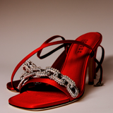 Catena Notte Scarlet & Glam High-Heel Ankle Cross Sandal