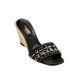 Almeria Black Wedge Sandal