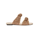 Rhea Sahara 2 Knot Sandal featuring artisanal crochet straps in Sahara Mix, blending elegance with comfort.