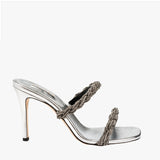 Roxana Silver High-Heel Two Straps Sandal