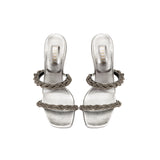 Roxana Silver High-Heel Two Straps Sandal