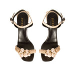 Taurea Natural Wedge Ankle Sandal with raffia, stone accents and braided jute rope for summer elegance.